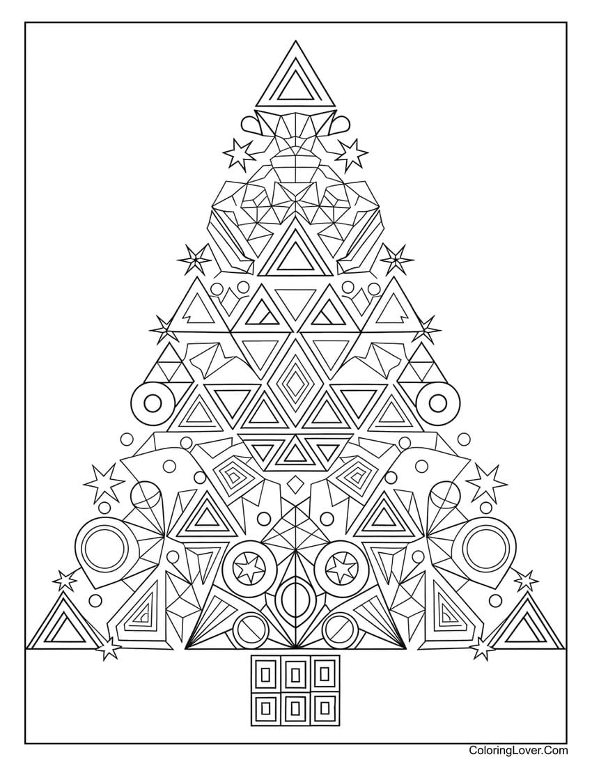 Abstract Christmas tree with triangle shapes