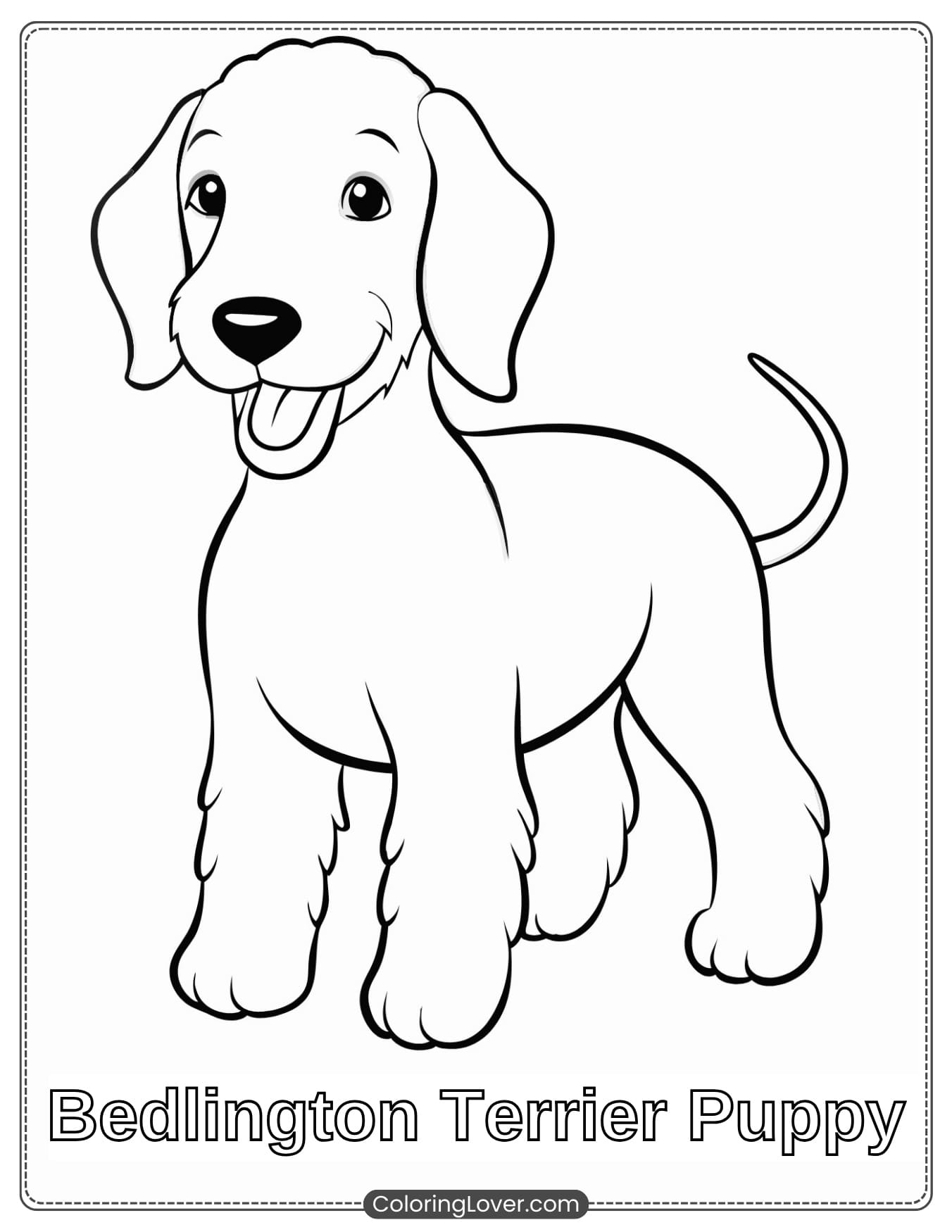 Bedlington Terrier puppy coloring page