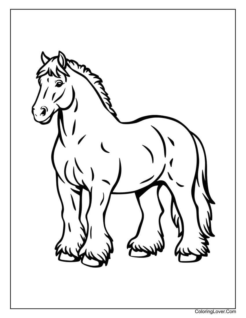 Belgian Draught Horse Coloring Page