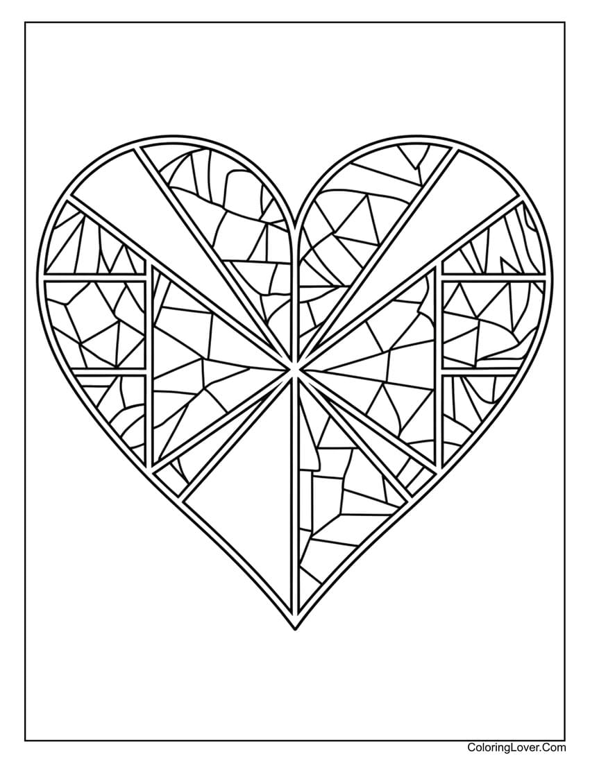 Mosaic heart with shattered glass effect