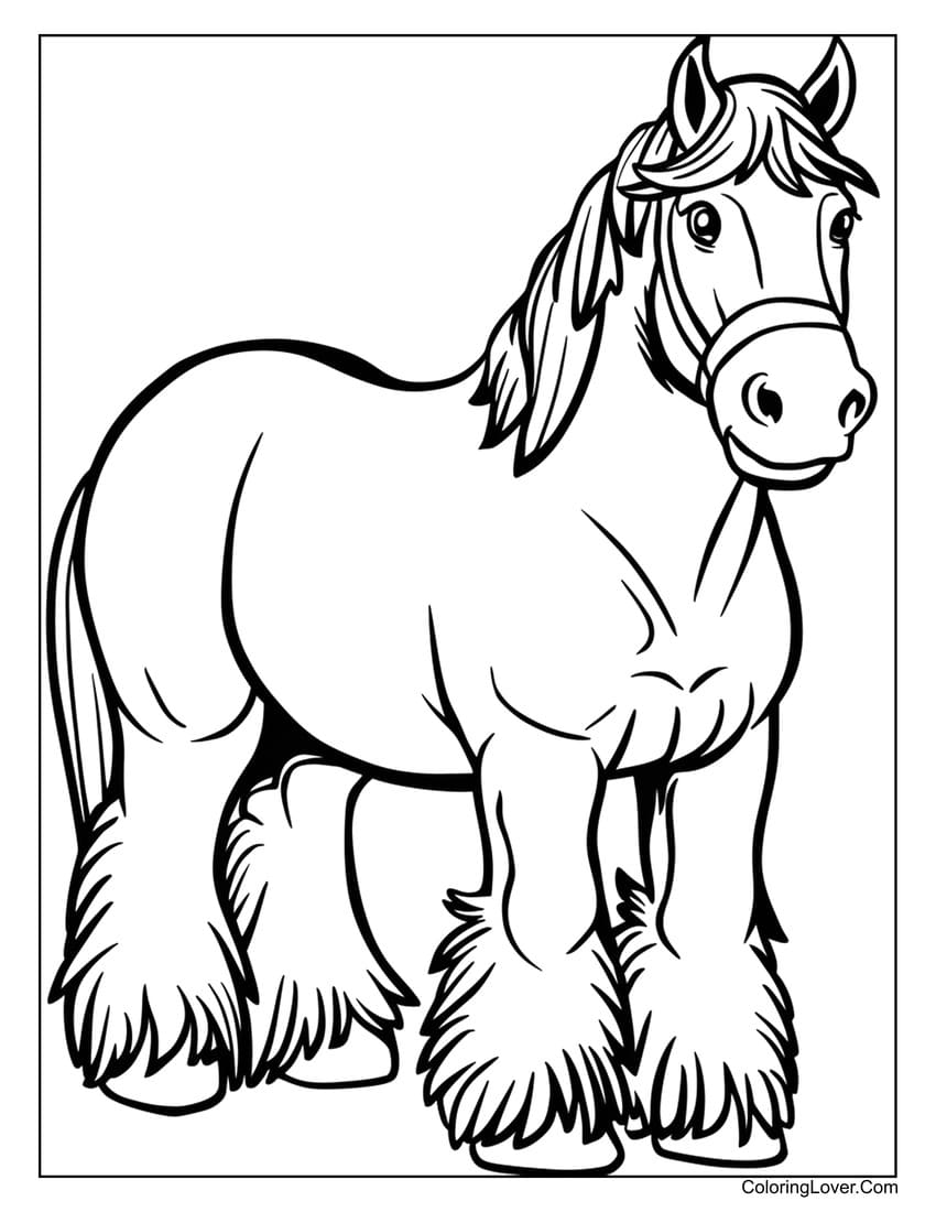 Shire Horse Coloring Page