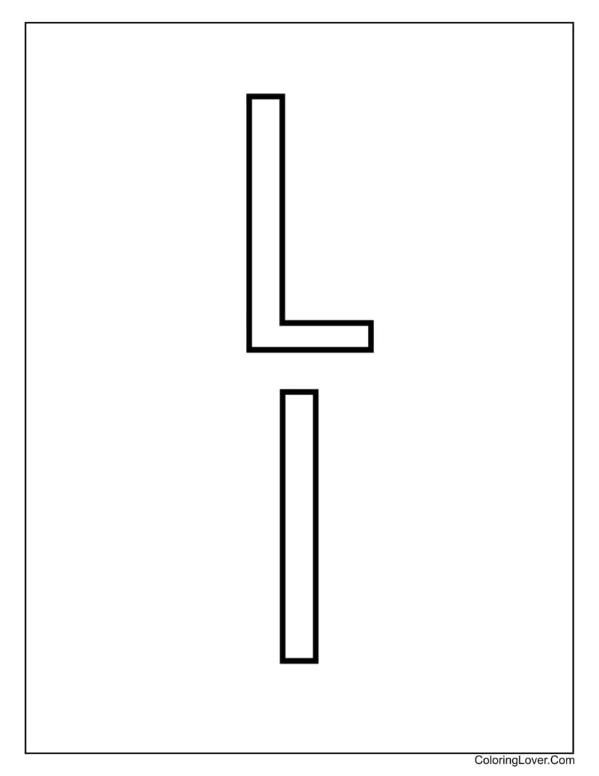 Letter "L" uppercase and lowercase coloring page