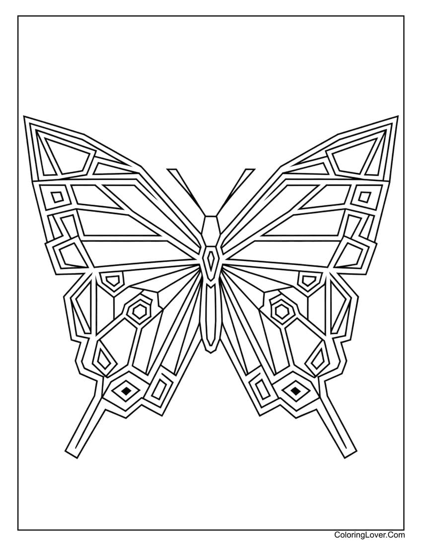 Abstract butterfly pattern for creative coloring pages
