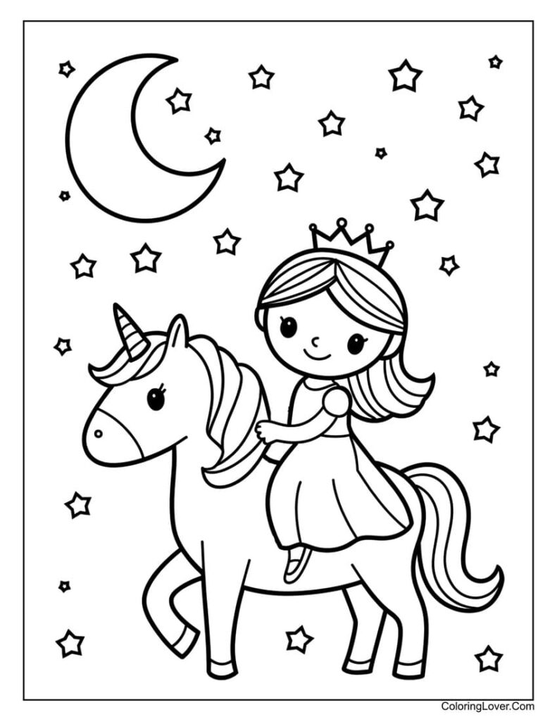 72 Princess Coloring Pages (Free Printables for All Ages)