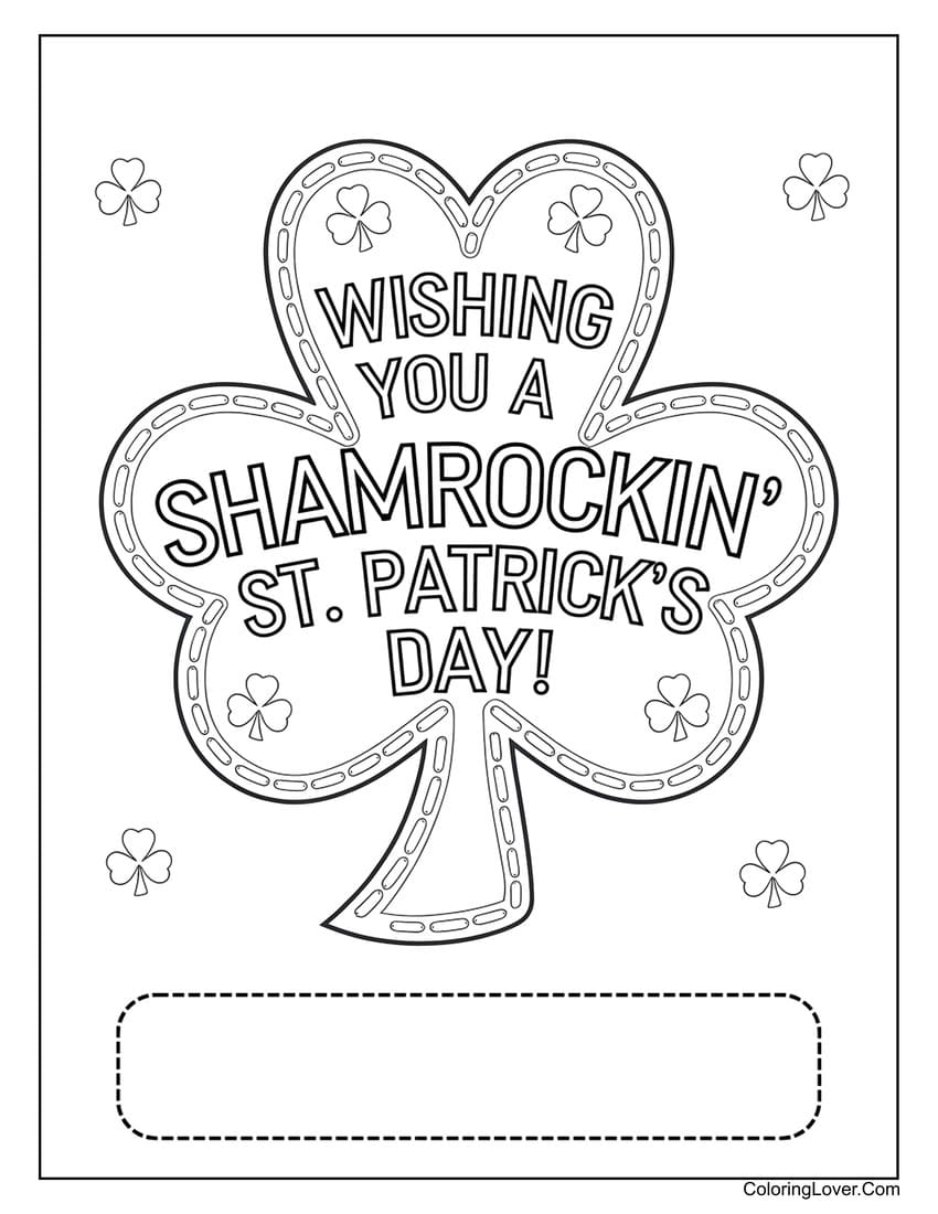 Shamrockin St. Patrick’s Day coloring page