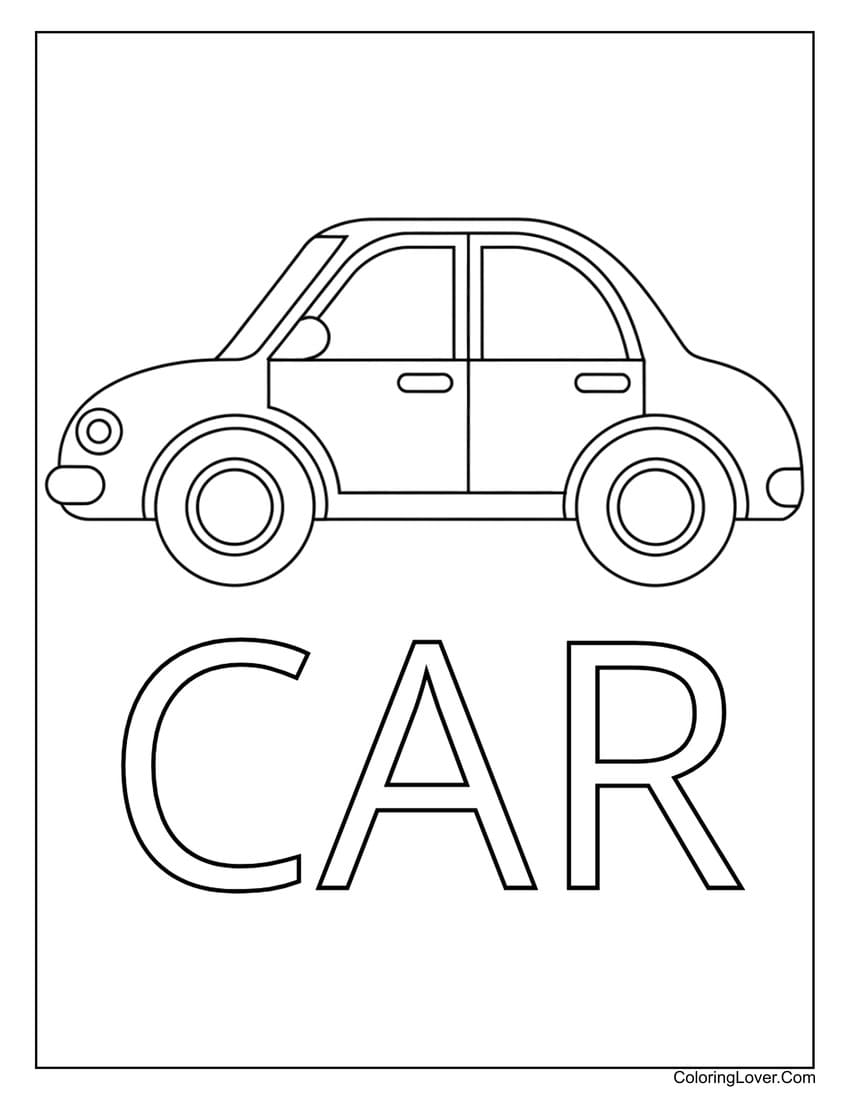 Simple car drawing activity for toddlers