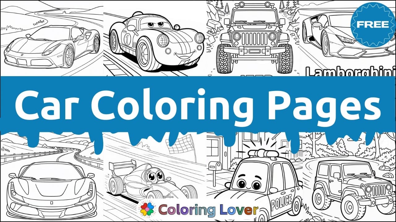 Car Coloring Pages: Free Printables for All Ages