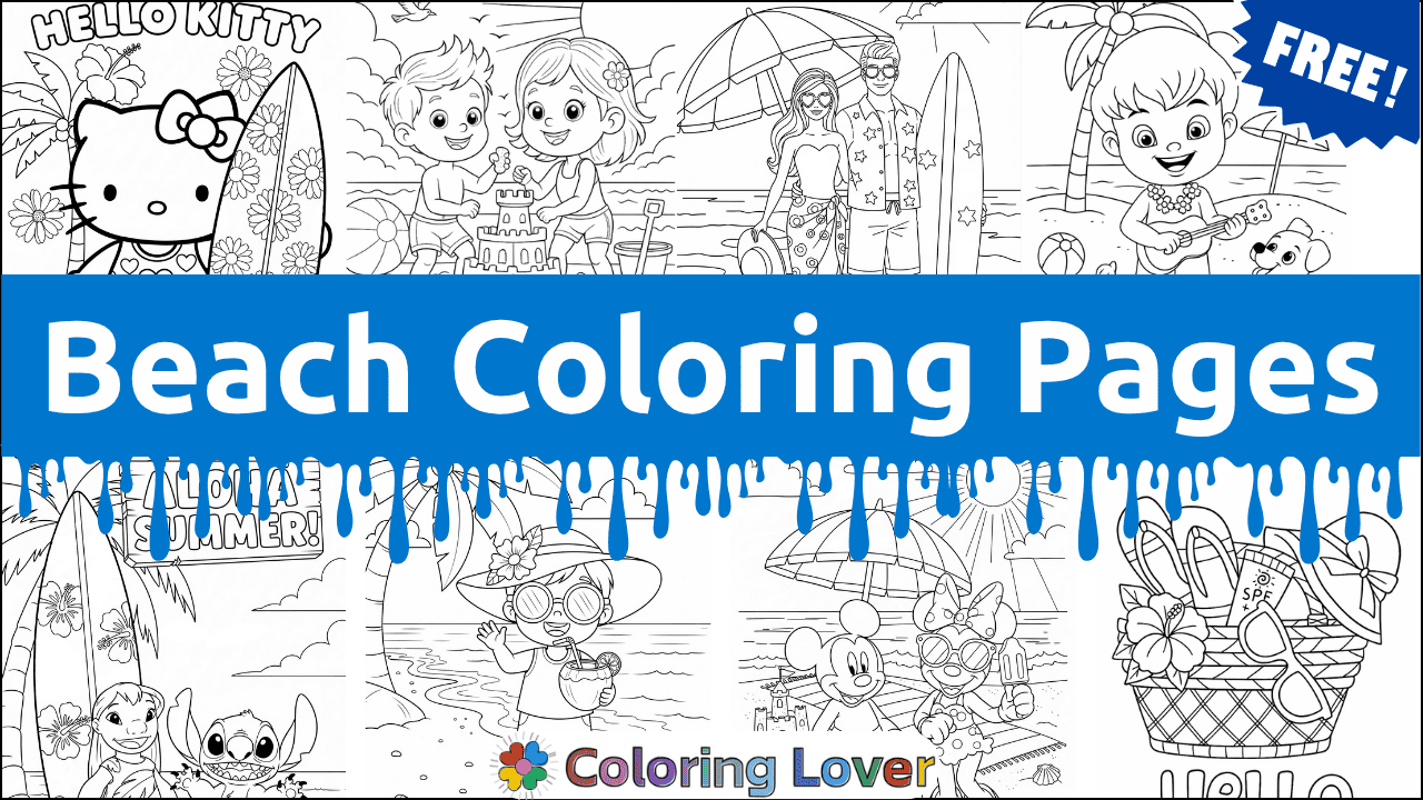 Beach Coloring Pages: Free Printables for All Ages